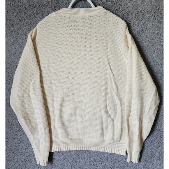 VTG Winona Knits Beige Knit Crewneck Pullover Sweater Size M 100% Combed Cotton - Picture 14 of 15